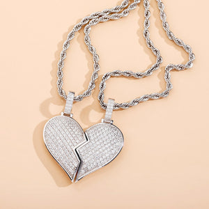 Magnetic Heart With Rope Chain Necklaces Men/Women Couples/Friendship