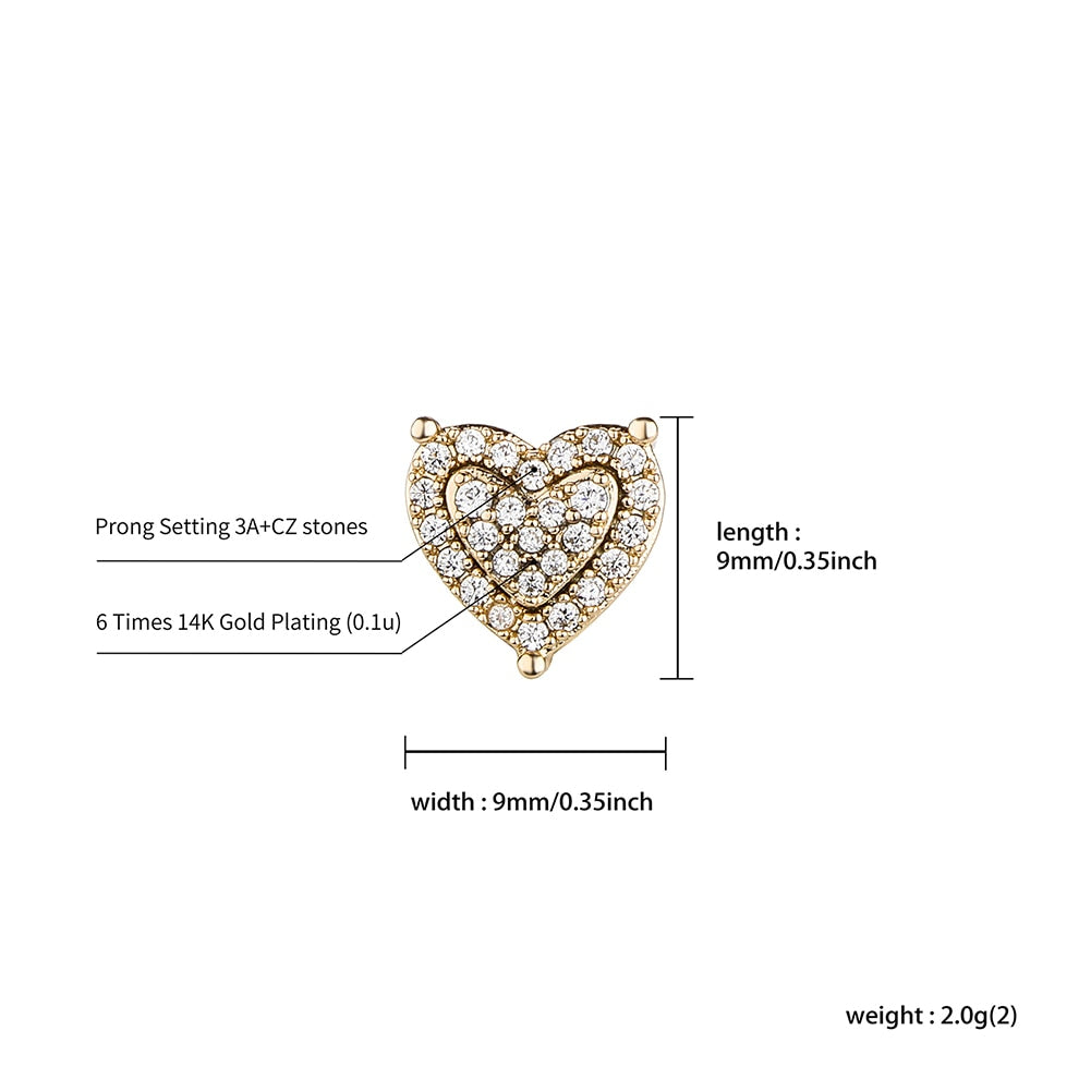 Dee Dee Heart Stud Earrings