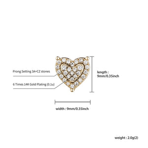 Dee Dee Heart Stud Earrings