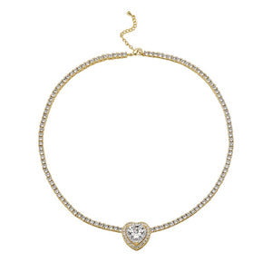 Natalie Heart Tennis Necklace