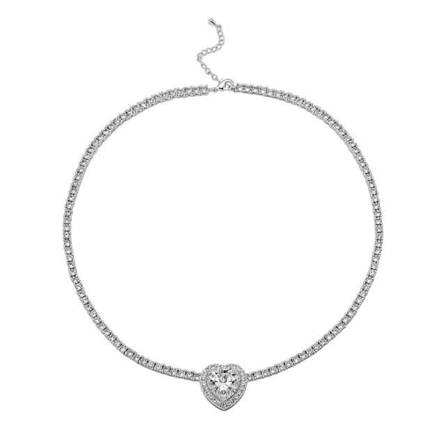 Natalie Heart Tennis Necklace