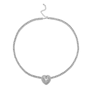 Natalie Heart Tennis Necklace